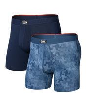 SAXX Boxershorts Vibe Xtra Soft Comfort Boxer Brief Fly dunkelblau/blau Herren - 2 Stück
